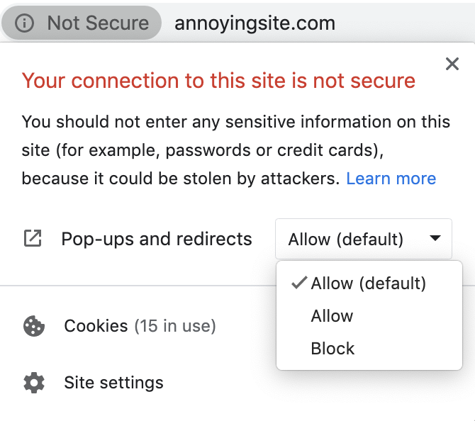 Stop site-specific notifications in Chrome